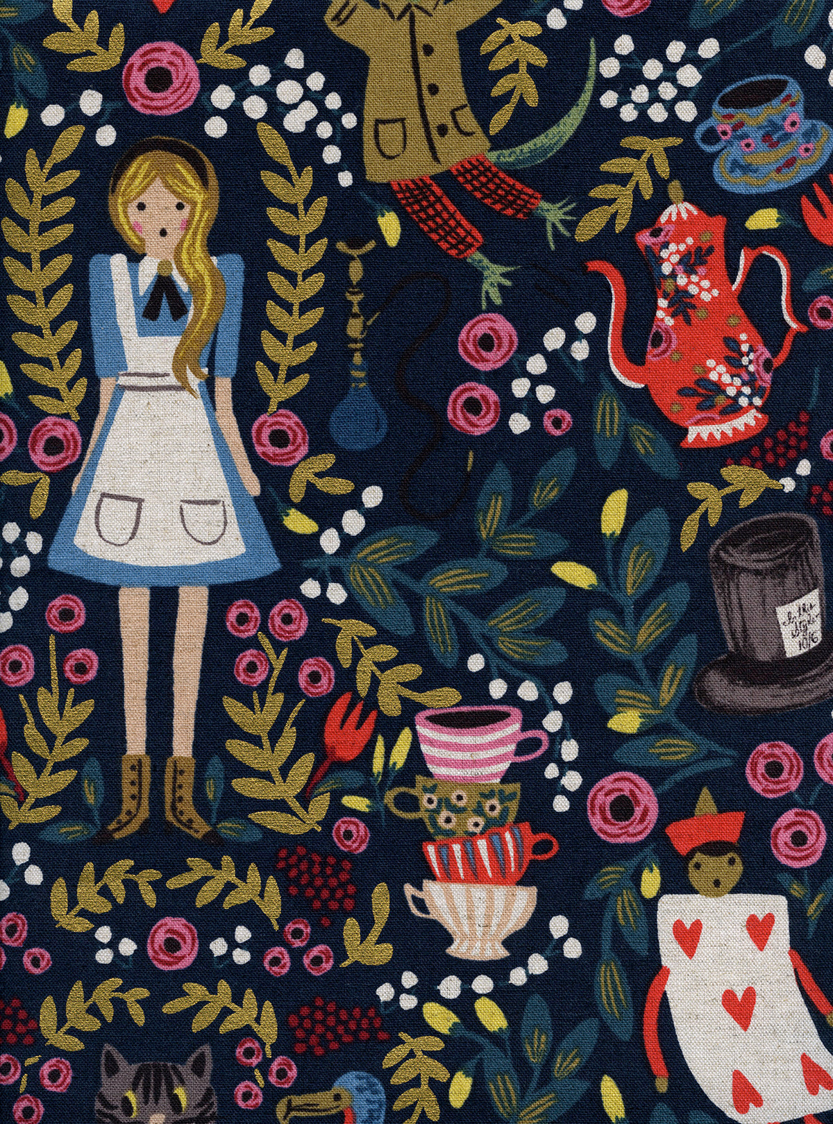 Wonderland - Navy Metallic | Canvas