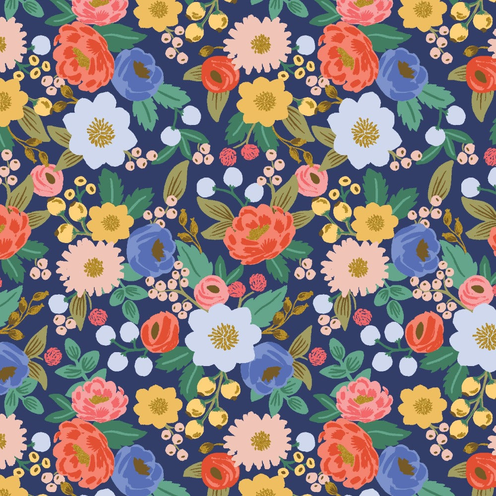 Vintage Garden - Vintage Blossom - Blue Metallic