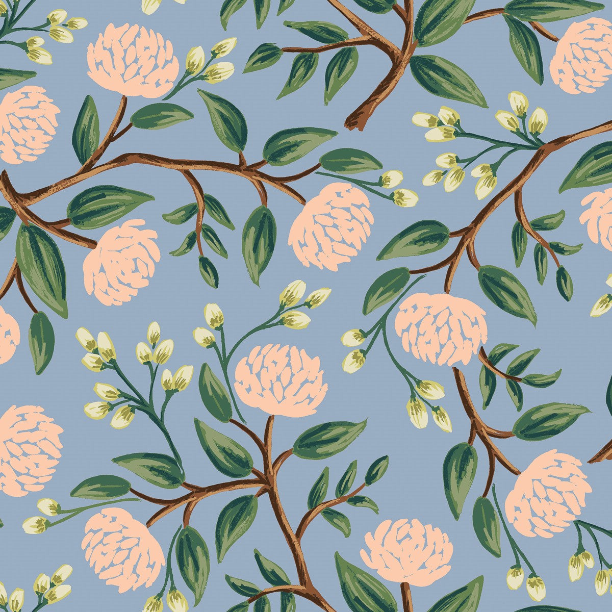 Wildwood - Peonies Dusty Blue