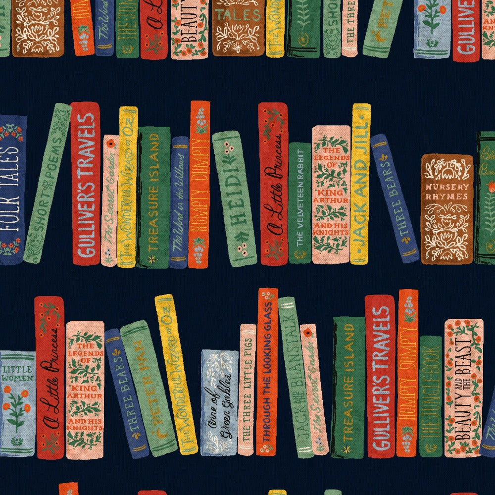 Curio - Book Club Navy Metallic | Canvas