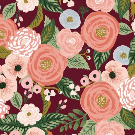 Garden Party - Juliet Rose - Burgundy | Canvas