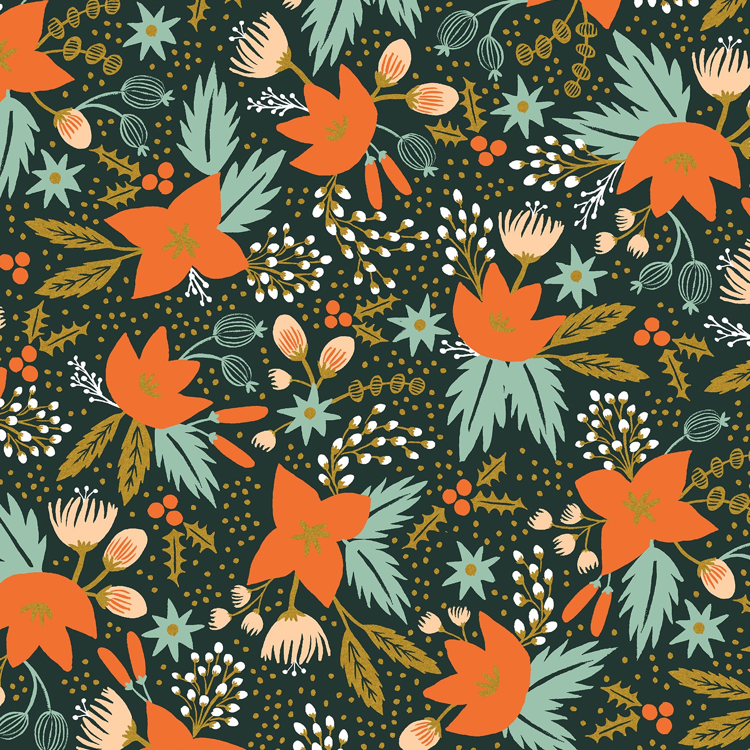 Holiday Classics - Poinsettia - Evergreen Metallic