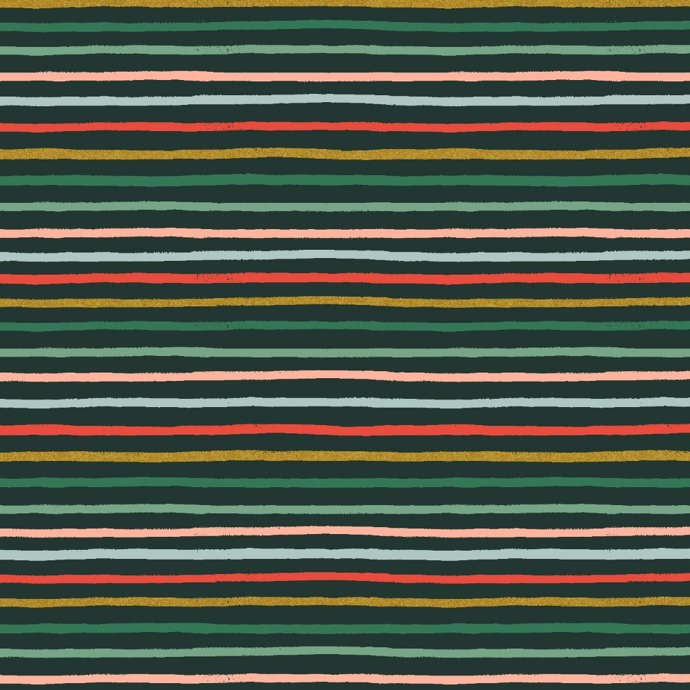 Holiday Classics II - Festive Stripe - Evergreen Metallic