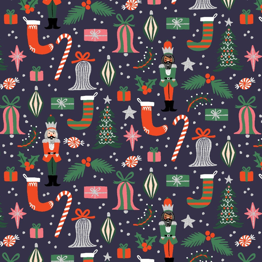 Holiday Classics II - Deck the Halls - Navy Metallic